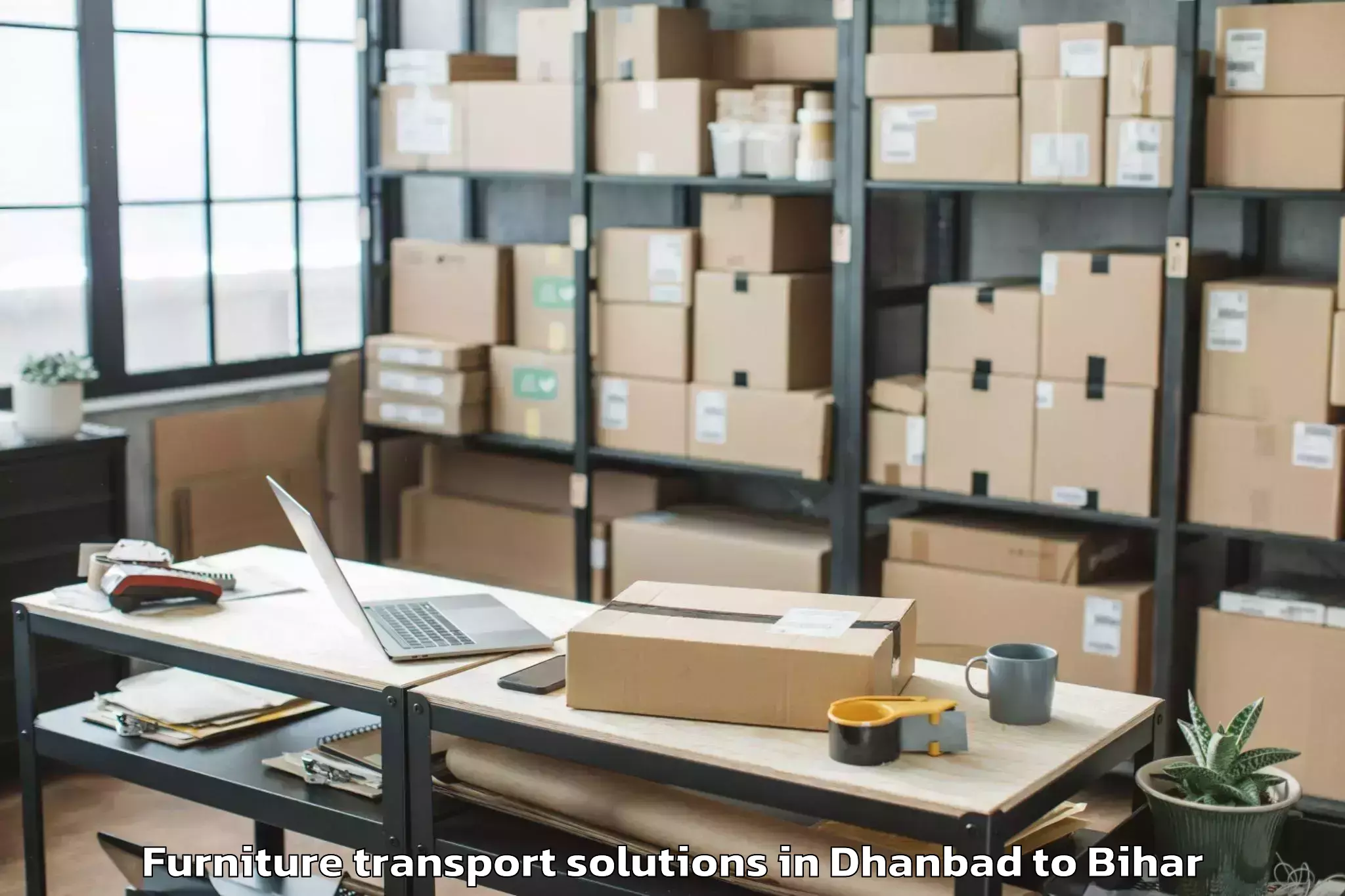 Expert Dhanbad to Meskaur Furniture Transport Solutions